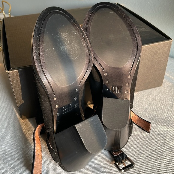 Dani shield sling black suede open toe bootie Frye - Picture 2 of 3